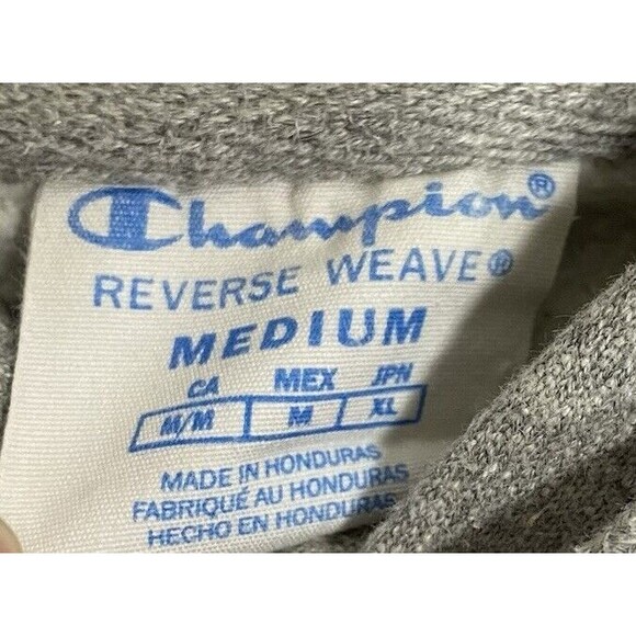 Vtg Champion Hoodie Mens M Gray Reverse Weave Embroidered Logo Spellout 90s Y2K - Picture 7 of 11